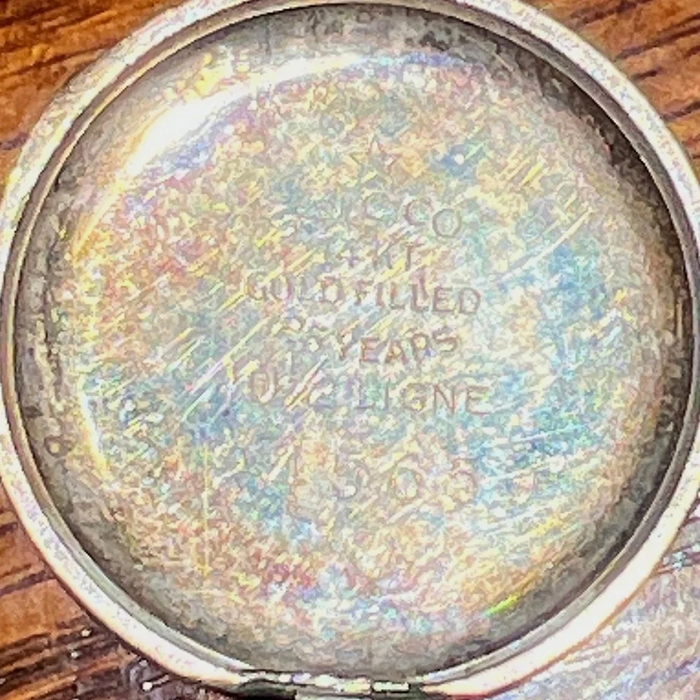 Star Watch Case Co Pocket Watch 14K Gold Filled 10.5 Ligne Gold Fair Parts Only